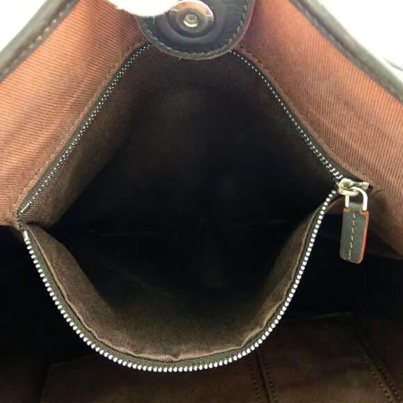 CELINE Tote Bag Macadam Beige Orange Canvas x Leather Authentic USED - Picture 7 of 7